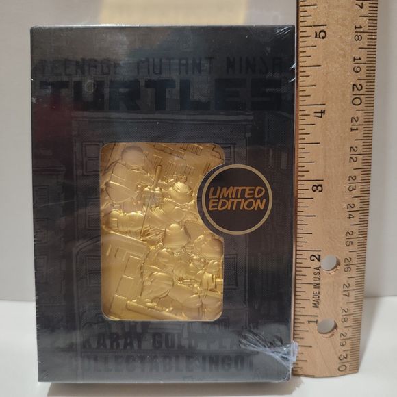 Teenage Mutant Ninja Turtles Metal Card 24k Gold Plated Ingot Official Product - Picture 5 of 5